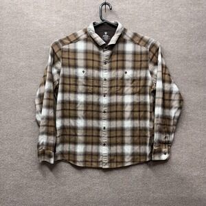Kuhl The Law Flannel Shirt Mens XL Brown Plaid Button Up Long Sleeve